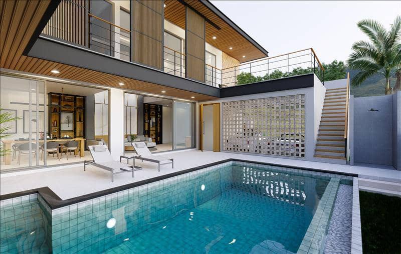 New complex of villas with private swimming pools and a co-working area, Layan, Phuket, Thailand — photo 14