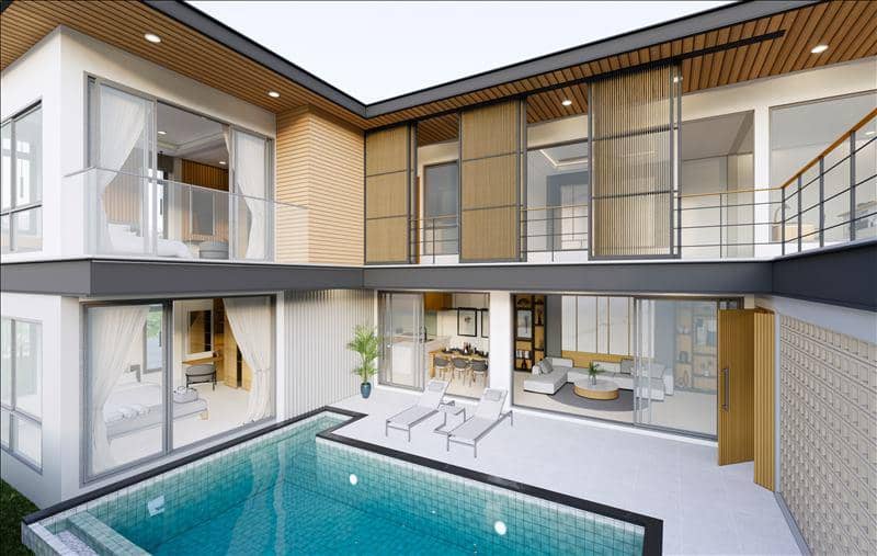 New complex of villas with private swimming pools and a co-working area, Layan, Phuket, Thailand — photo 15