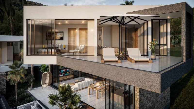 Modern residential complex of villas with swimming pools, Bo Phut, Samui, Thailand — photo 22