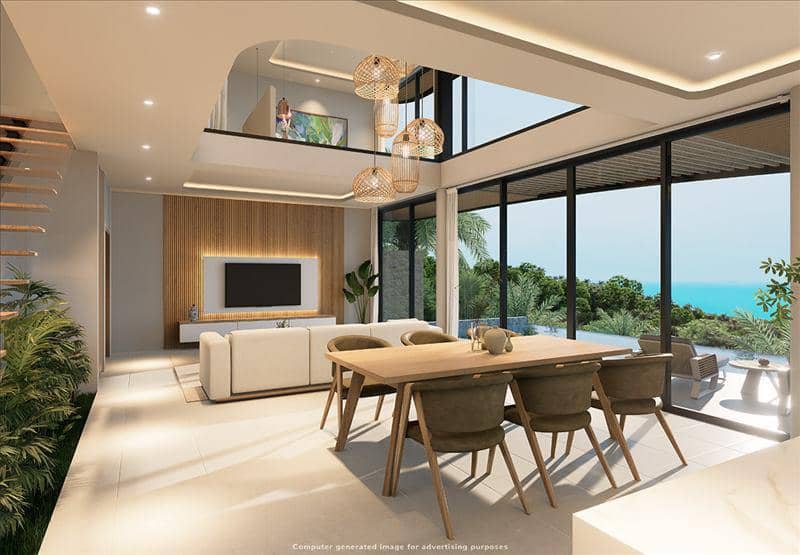 New complex of luxury villas with swimming pools and panoramic sea views, 900 meters from the beach, Samui, Thailand — photo 5