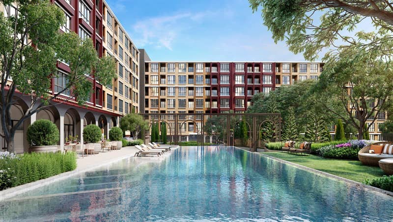 Residential complex with a swimming pool and a gym clos to the airport, Nonthaburi, Thailand — photo 2