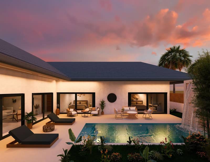 Complex of villas with swimming pools and gardens, 8 minutes from the beach, Samui, Thailand — photo 11
