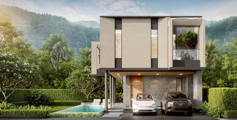 New complex of villas with swimming pools and green areas close to bang Tao Beach, Phuket, Thailand — photo 10