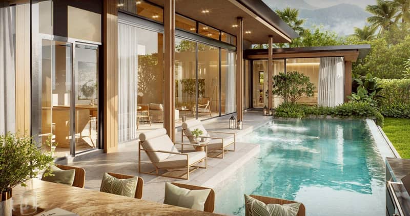 New complex of villas with swimming pools and green areas close to bang Tao Beach, Phuket, Thailand — photo 7