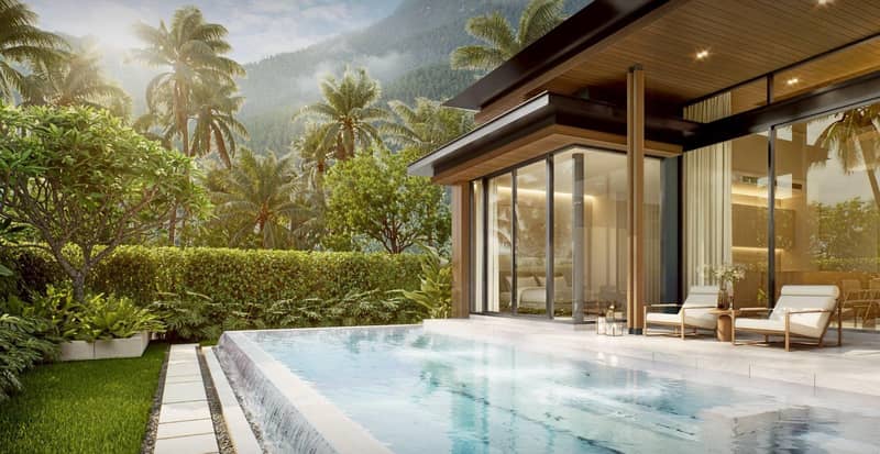 New complex of villas with swimming pools and green areas close to bang Tao Beach, Phuket, Thailand — photo 6