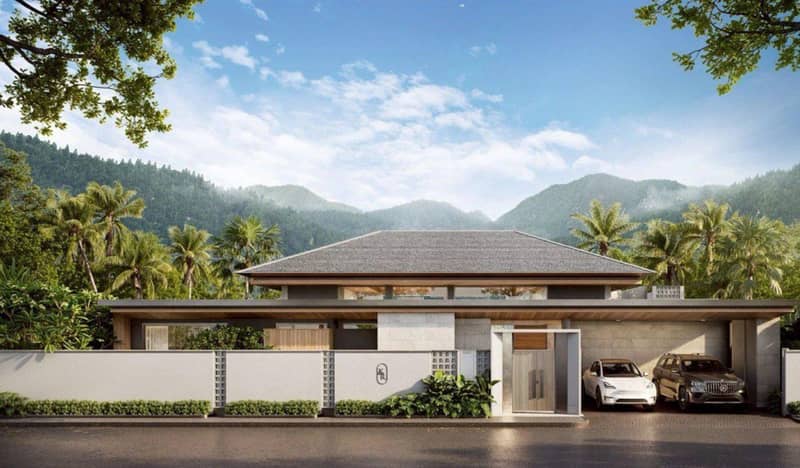 New complex of villas with swimming pools and green areas close to bang Tao Beach, Phuket, Thailand — photo 12