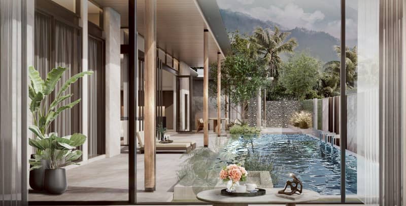 New complex of villas with swimming pools and green areas close to bang Tao Beach, Phuket, Thailand — photo 5