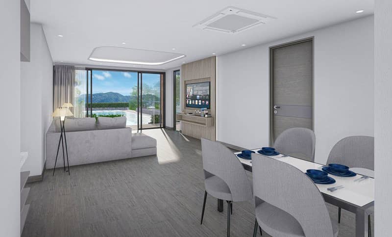 New residential complex with a swimming pool, a waterfall and sea views, Phuket, Thailand — photo 6