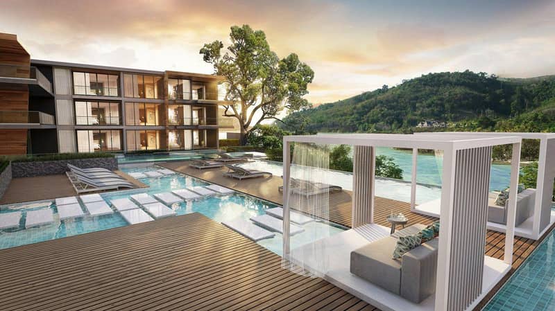 New residential complex with a swimming pool, a waterfall and sea views, Phuket, Thailand — photo 2