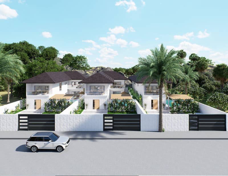 Complex of furnished villas with swimming pools and gardens close to Maenam Beach, Samui, Thailand — photo 13
