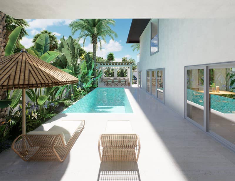 Complex of furnished villas with swimming pools and gardens close to Maenam Beach, Samui, Thailand — photo 9