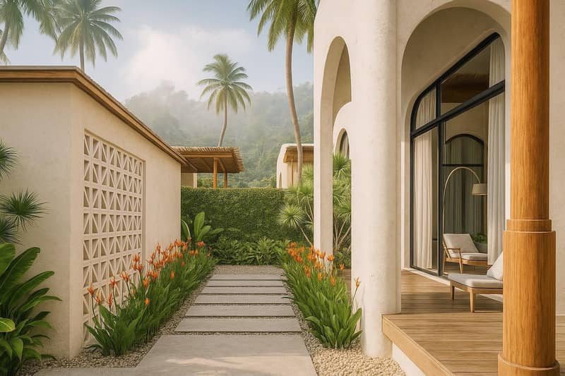 Complex of furnished villas with swimming pools, gardens and picturesque views close to Bang Po Beach, Samui, Thailand — photo 10