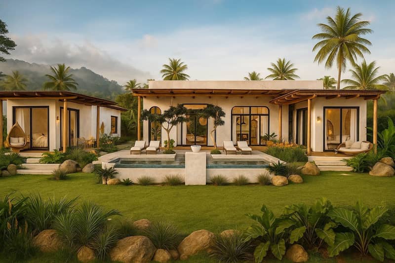 Complex of furnished villas with swimming pools, gardens and picturesque views close to Bang Po Beach, Samui, Thailand — photo 2