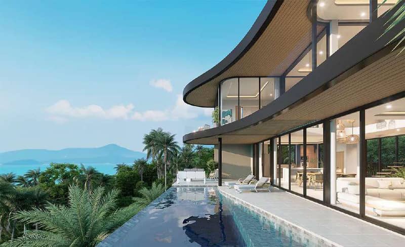 Modern villas with sea and jungle views in Bangpor, Koh Samui, Thailand — photo 2