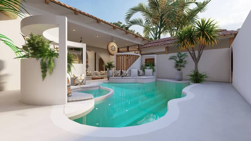 Complex of villas with swimming pools close to beaches, Maenam, Samui, Thailand — photo 15
