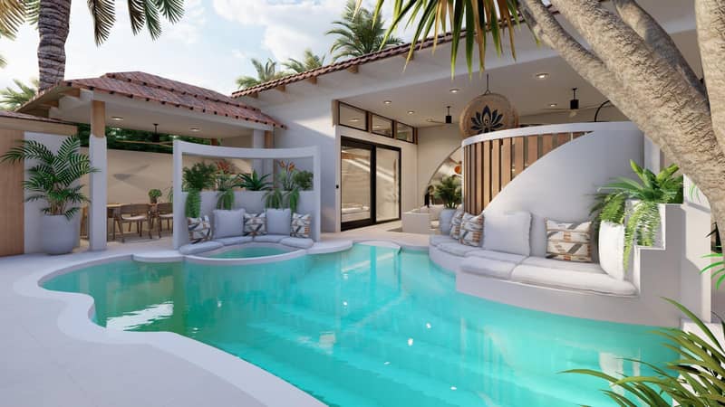 Complex of villas with swimming pools close to beaches, Maenam, Samui, Thailand — photo 2