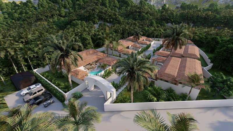 Complex of villas with swimming pools close to beaches, Maenam, Samui, Thailand — photo 17
