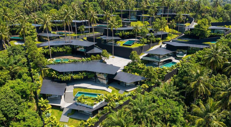Luxury townhouses surrounded by tropical greenery, Bophut, Koh Samui, Thailand — photo 2