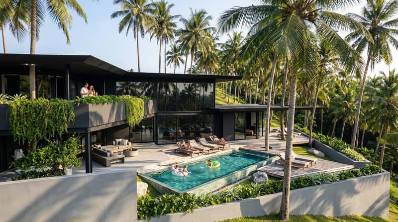 Luxury townhouses surrounded by tropical greenery, Bophut, Koh Samui, Thailand — photo 10
