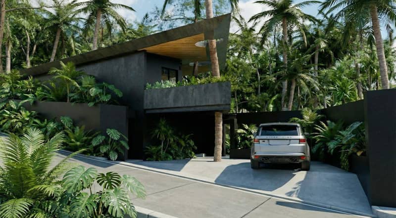 New villas with pools and sea views surrounded by palm trees, Bophut, Koh Samui, Thailand — photo 14