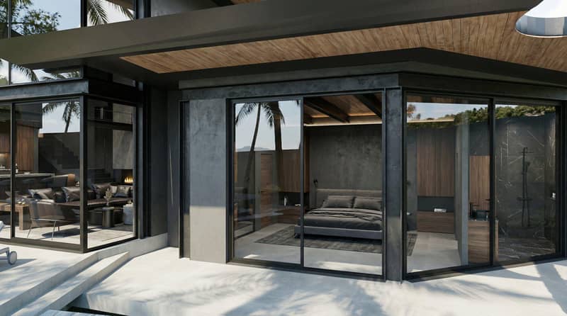New villas with pools and sea views surrounded by palm trees, Bophut, Koh Samui, Thailand — photo 9