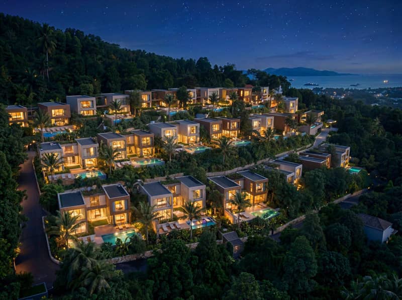 New villas with pools and sea views in Bophut, Koh Samui, Thailand — photo 2