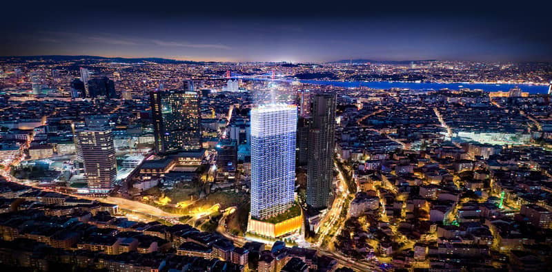 High-rise residence with a park, a swimming pool and a tennis court close to metro stations, in the popular area of Sisli, Istanbul, Turkey — photo 2