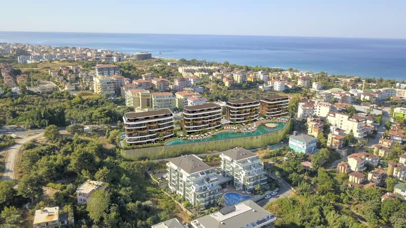 Residential complex with views of the Mediterranean Sea, the Toros Mountains and the ancient fortress of Alanya, Kestel, Turkey — photo 16