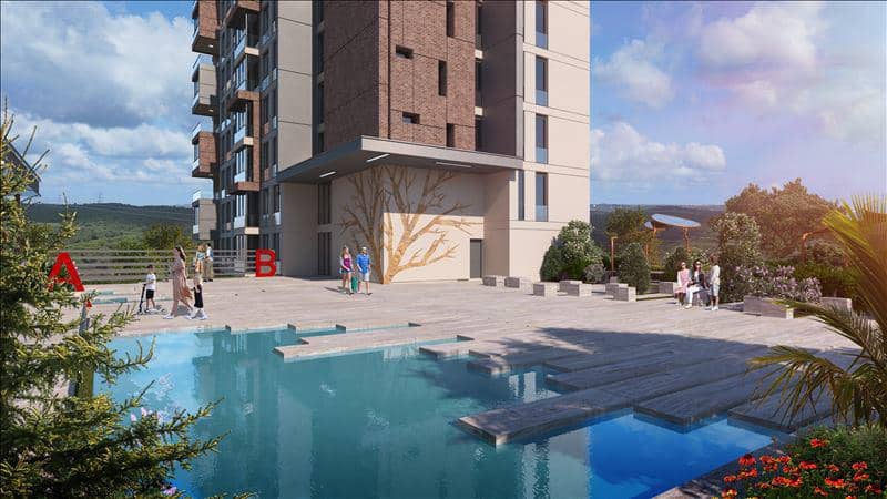New residence with a swimming pool and green areas near the forest, Istanbul, Turkey — photo 12