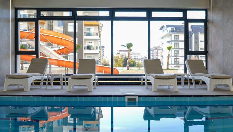Residential complex with swimming pools, a water park and a garden, Alanya, Turkey — photo 6