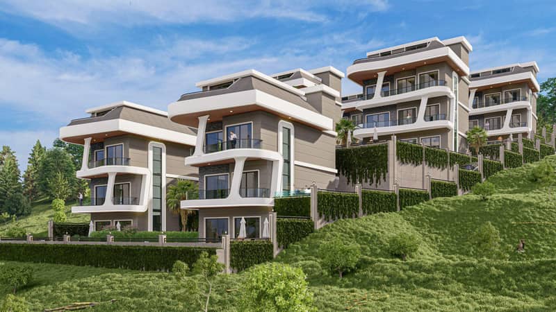 New boutique villa complex with swimming pools, sauna, sea and mountain views in Kargicak, Alanya, Türkiye — photo 3