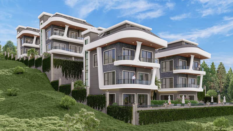 New boutique villa complex with swimming pools, sauna, sea and mountain views in Kargicak, Alanya, Türkiye — photo 5