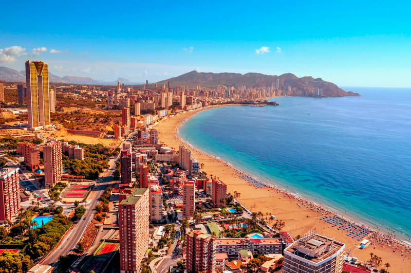 View of the Benidorm coast