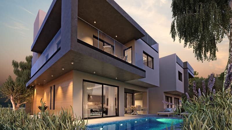 3 new villas in residential complex in Livadia — photo 1