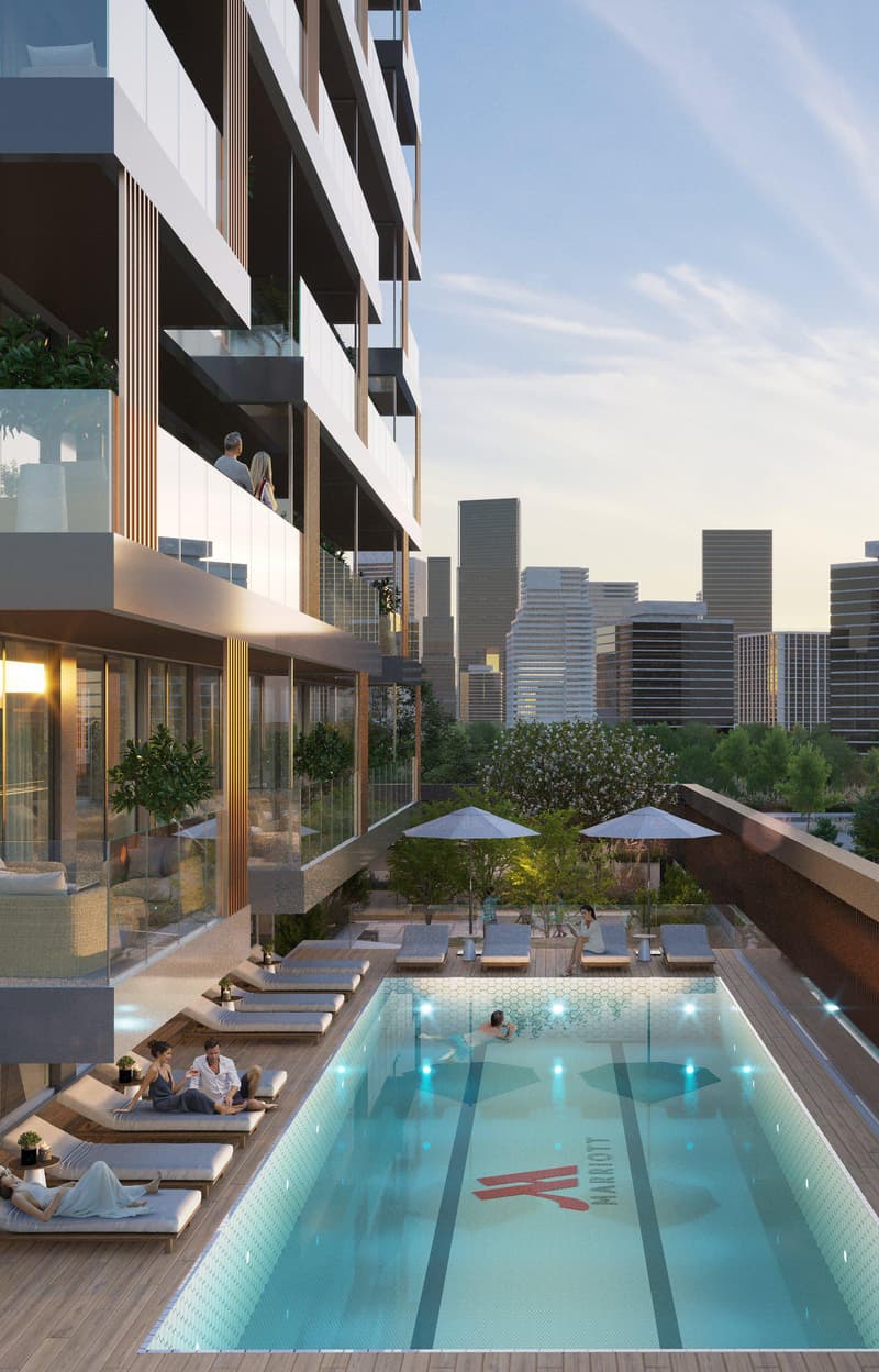 New Mariott Residences with a swimming pool and a restaurant close to the canal and Jumeirah Beach, Business Bay, Dubai, UAE — photo 1