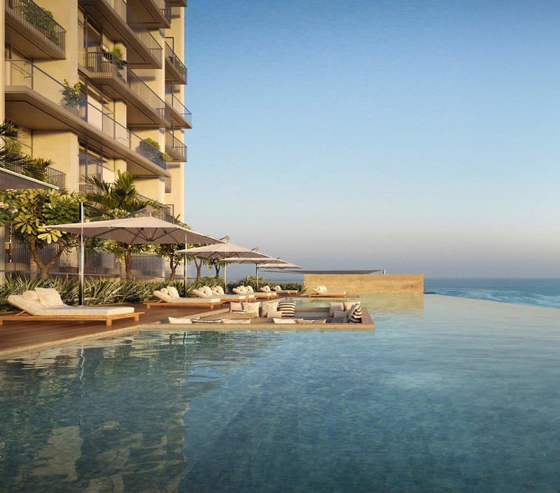 New beachfront residence Anwa Aria with a swimming pool and a panoramic view close to Jumeirah Beach, Maritime City, Dubai, UAE — photo 1