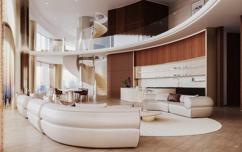 New high-rise Mercedes Benz Residence with swimming pools in the center of Downtown Dubai, UAE — photo 1