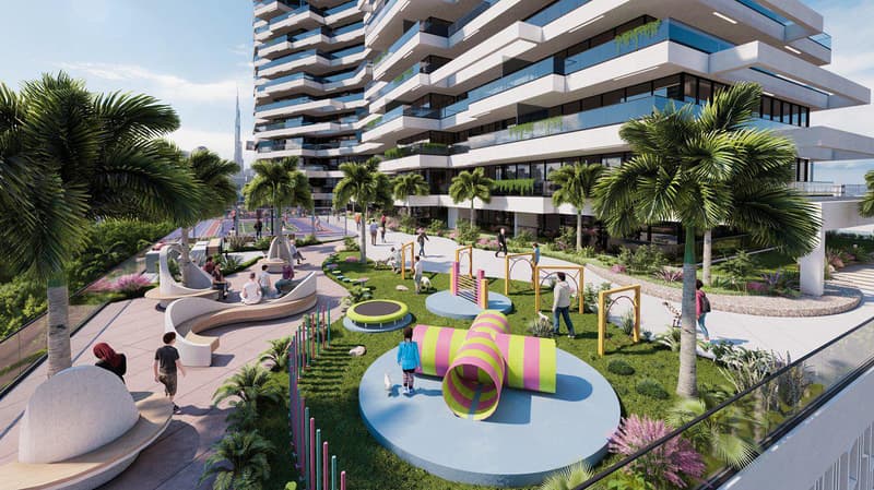 New Trinity Residence with a swimming pool and a water park, Arjan-Dubailand, Dubai, UAE — photo 1