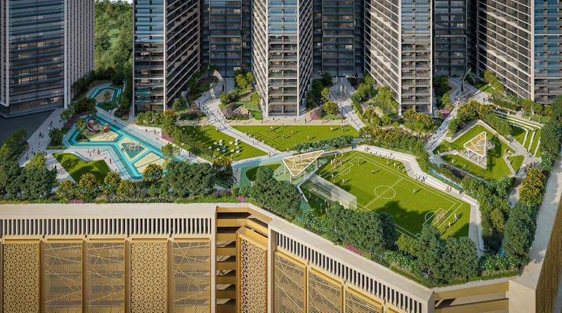 Новый проект Sobha Central The Mirage с бассейнами, садами и бизнес-центром, Дубай, ОАЭ — фото 1
