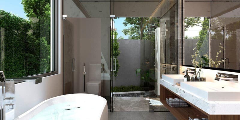 Complex of villas with swimming pools and gardens close to Layan Beach, Phuket, Thailand — photo 1