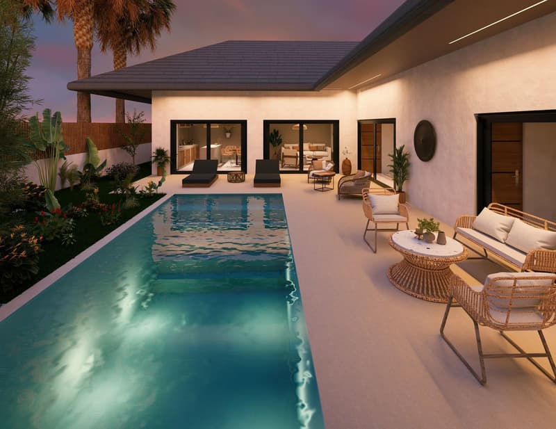 Complex of villas with swimming pools and gardens, 8 minutes from the beach, Samui, Thailand — photo 1