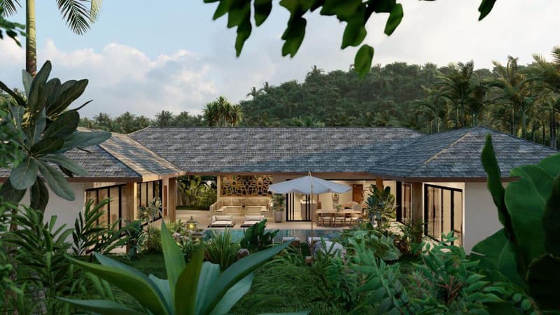 New complex of villas with swimming pool close to Lamai Beach, Samui, Thailand — photo 1