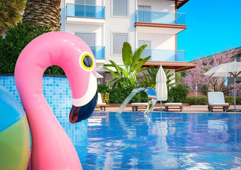 New premium beachfront residential complex with swimming pools and a garden, Alanya, Turkey — photo 1