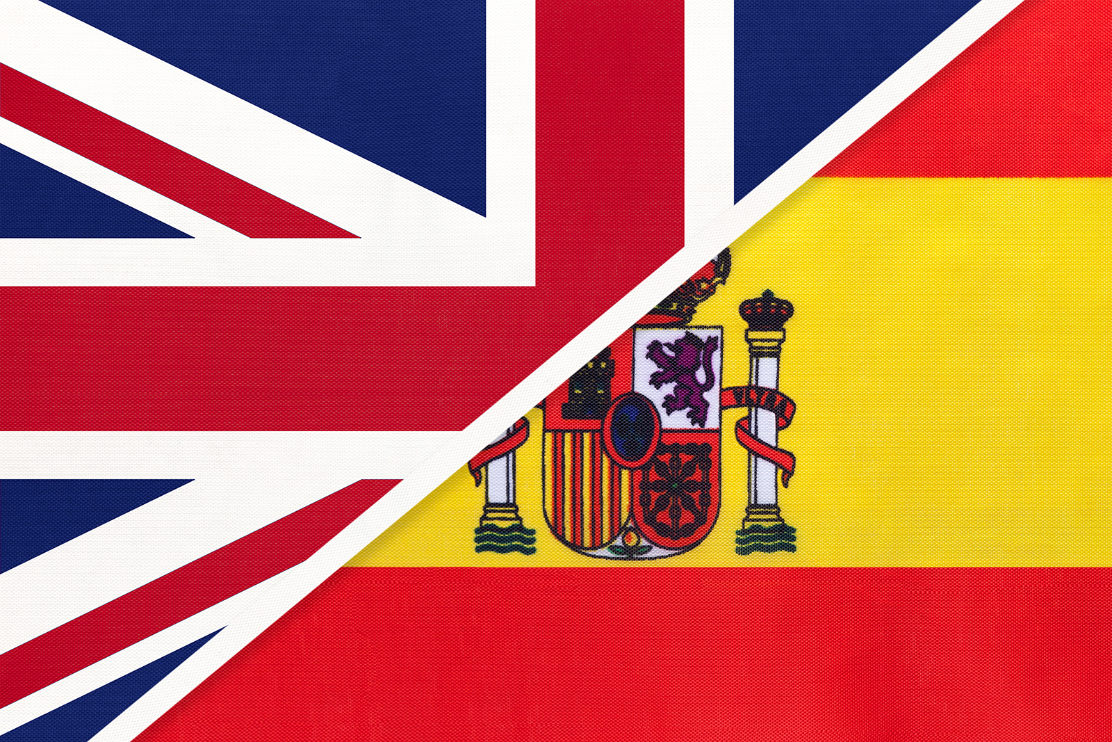 Flags of Spain and UK