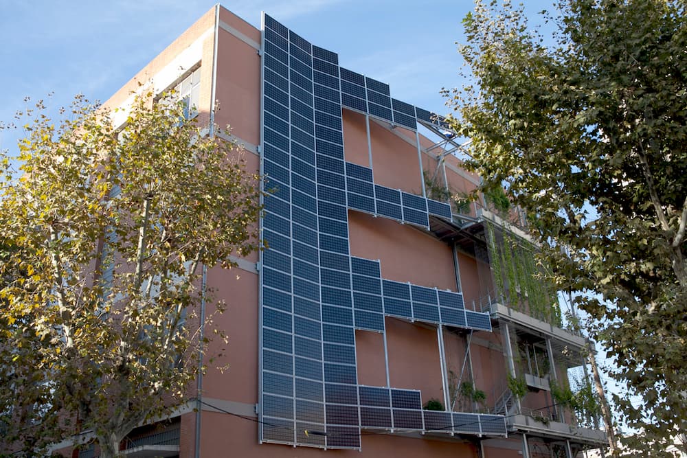 The house with solar panels in Barcelona