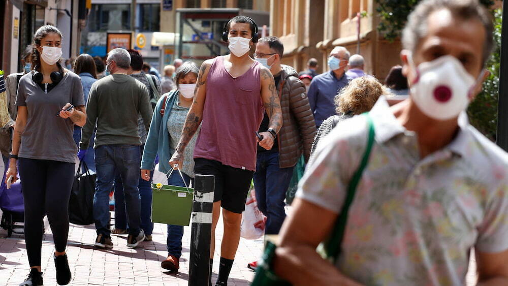 People in masks