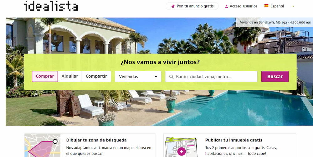 Screenshot from the Idealista website
