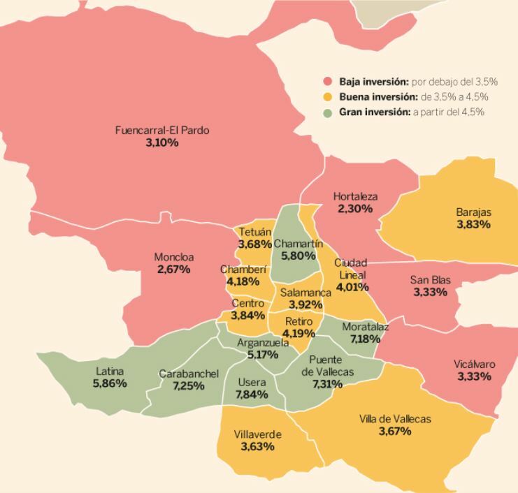 Карта районов Мадрида
